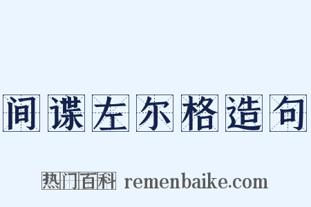间谍左尔格造句是什么意思的图片